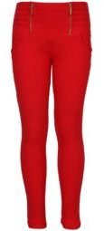 Glow & Glitters Red Jeggings Girls