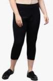 Go Colors Black Solid Skinny Fit Capri Women