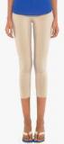 Go Colors Cream Solid Capri Women