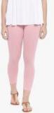 Go Colors Pink Solid Leggings Women