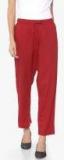 Go Colors Red Solid Coloured Pant Women