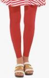 Go Colors Red Solid Leggings Women