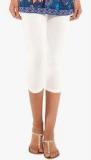 Go Colors White Solid Capri women