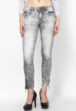 Go Fab Grey Solid Jeans Women