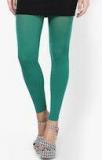 Golden Girl Green Solid Legging Women