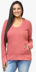 Grain Pink Solid Hoodie women