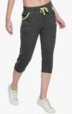 Greenwich Charcoal Solid Regular Fit Capris Women