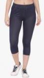 Greenwich Navy Blue Solid Leggings Women