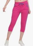 Greenwich Pink Solid Regular Fit Capris Women