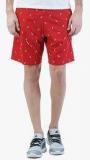 Griffel Red Polyester Shorts & 3/4Ths men