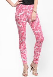 Gritstones Printed Pink Legging Women