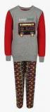 Haig-dot HAIG DOT Grey Milange Round Neck Tracksuit For Unisex Boys