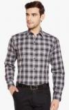 Hancock Black Slim Fit Checked Formal Shirt men