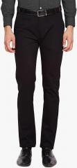 Hancock Black Solid Slim Fit Formal Trouser men