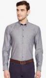 Hancock Grey Slim Fit Self Design Formal Shirt Men