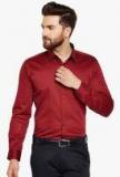 Hancock Maroon Solid Slim Fit Formal Shirt Men