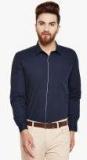 Hancock Navy Blue Comfort Slim Fit Solid Formal Shirt men