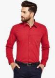 Hancock Red Solid Slim Fit Formal Shirt Men