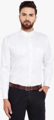 Hancock White Solid Regular Fit Formal Shirt men