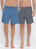 Hanes Pack Of 2 Black Checked Boxers Men