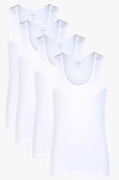 Hanes Pack Of 4 White Solid Round Neck Vest men