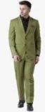 Hangup Green Solid Suit Men