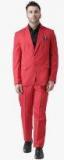 Hangup Red Solid Suit Men