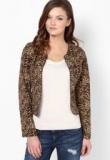 Harpa Beige Printed Winter Jacket Women