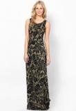 Harpa Black Colored Printed Maxi Dress women