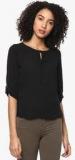 Harpa Black Solid Blouse Women