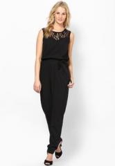 Harpa Black Solid Jumpsuit women