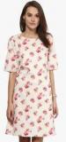 Harpa Cream Coloured Printed Shift Dress Women