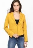 Harpa Mustard Solid Jacket Women