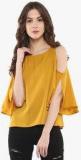 Harpa Mustard Yellow Solid Blouse Women