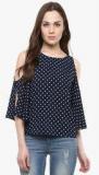 Harpa Navy Blue Printed Blouse Women