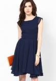 Harpa Navy Blue Skater Dress Women