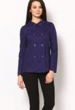 Harpa Navy Blue Solid Jacket Women