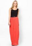 Harpa Orange Solid Maxi Dress Women