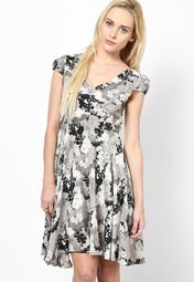 Harpa Printed Grey Dress Women