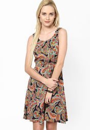 Harpa Printed Orange Dress Women