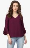 Harpa Purple Solid Blouse Women