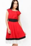 Harpa Red Solid Dress Women