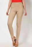 Harpa Solid Beige Jeggings Women