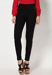 Harpa Solid Black Jeggings Women