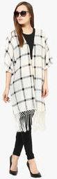 Harpa White Checked Shrug Women