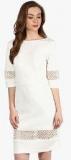 Harpa White Colored Solid Bodycon Dress Women