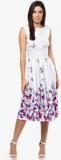 Harpa White Coloured Printed Skater Dress Women