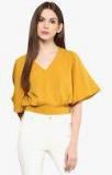 Harpa Yellow Solid Blouse Women