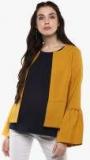 Harpa Yellow Solid Winter Jacket Women