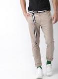 Harvard Beige Slim Fit Solid Chinos Men